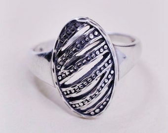 Größe 9, Vintage Sterling Silber Handarbeit Ring, 925 Band mit Perlen, gestempelt ster