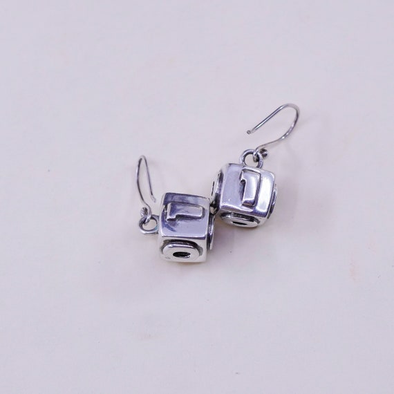 Vintage Sterling 925 silver handmade earrings, cu… - image 3