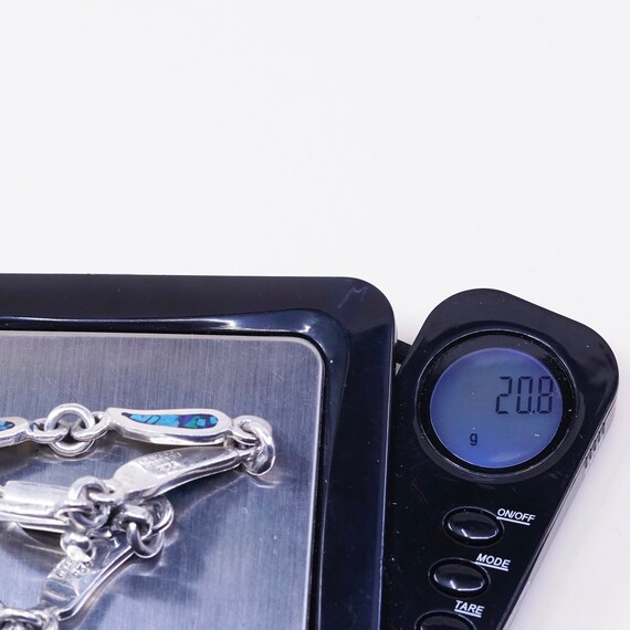 7.75”, Mexico Hecho En Sterling Silver Bracelet, 925 Teardrop Link