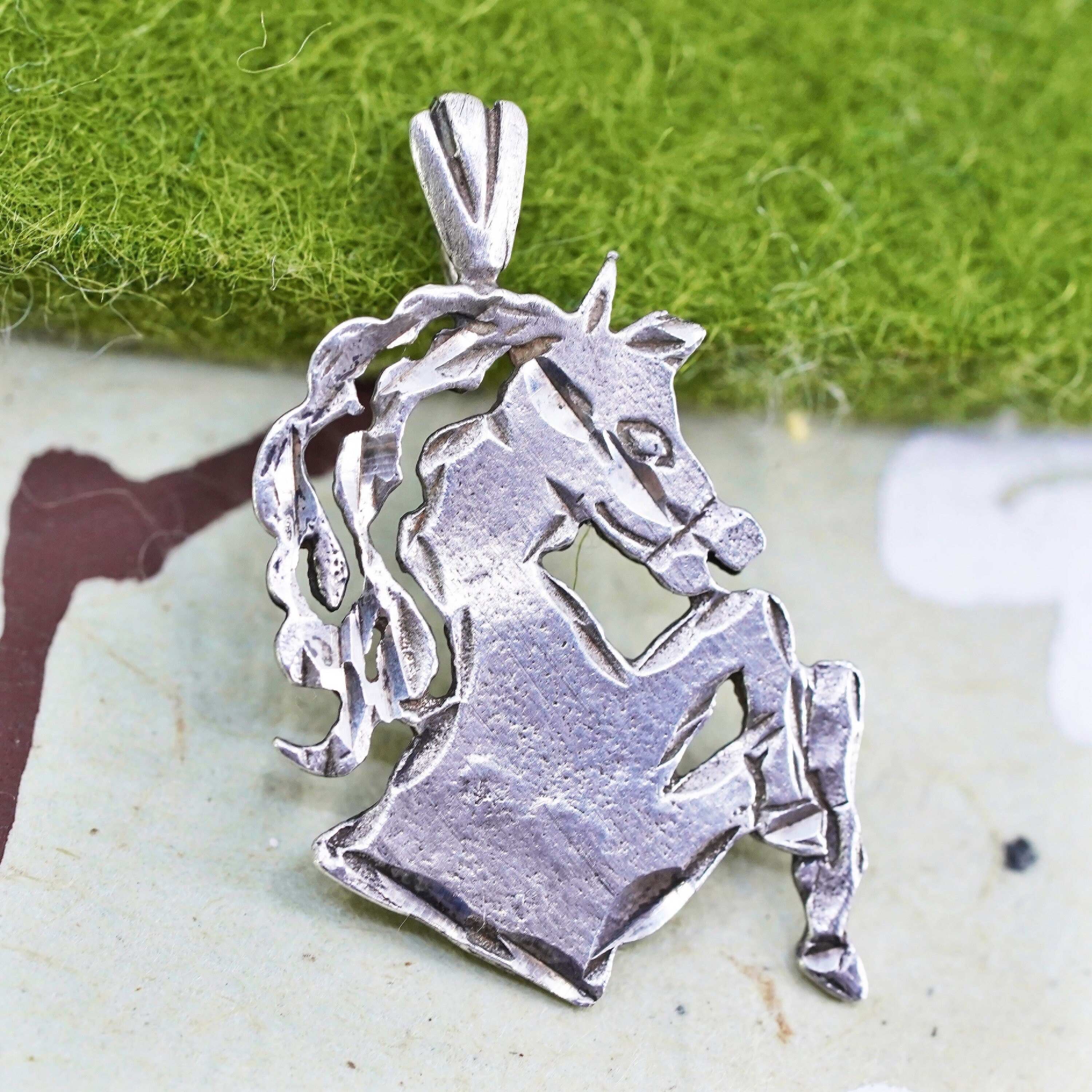 Vintage Sterling 925 Silver Handmade Unicorn Pendant Vintage Sterling 925 Silver Handmade Unicorn Pendant