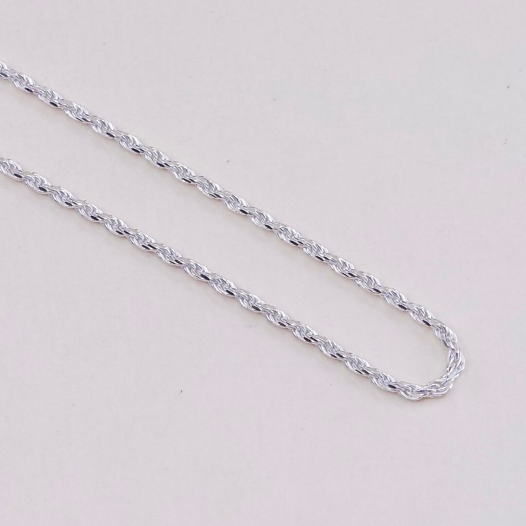 24, 1.6mm, Vintage KA 1772 Italy Sterling Silver Rope Chain, Italian