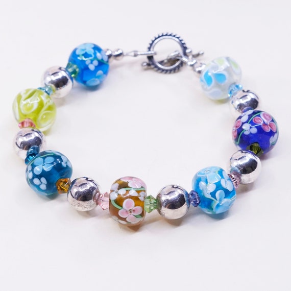 6.75”, Vintage 925 Sterling Silver Bracelet With Artisan  display picture 2