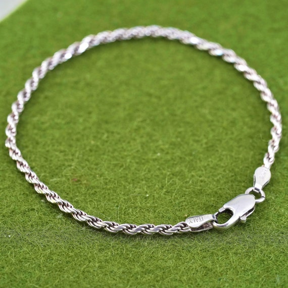 6.75”, 3mm, vintage Sterling silver rope chain, I… - image 5