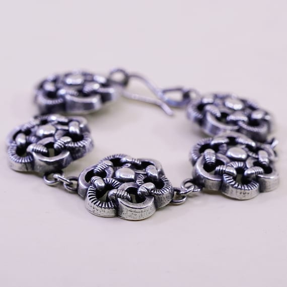 6.5”, vintage sterling 925 silver handmade bracel… - image 4