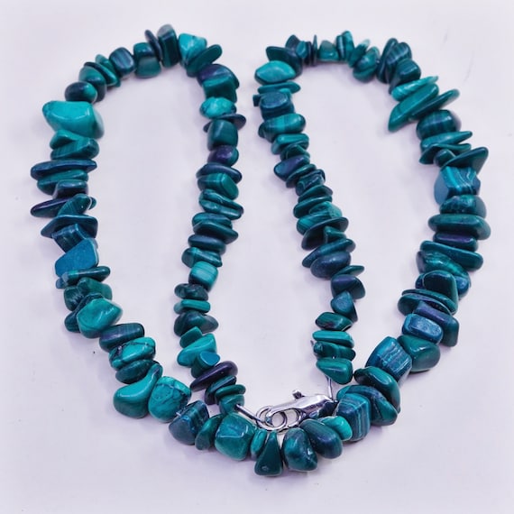 16”, Vintage malachite heishi handmade necklace - image 1