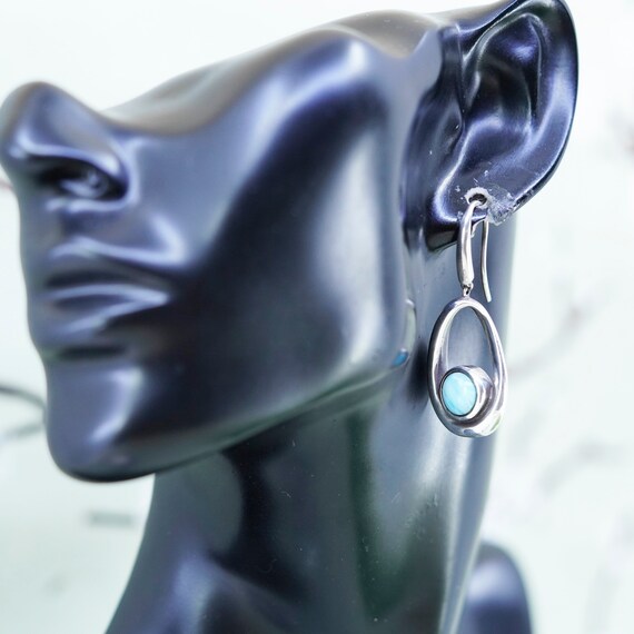 Vintage Sterling silver handmade earrings, 925 te… - image 2
