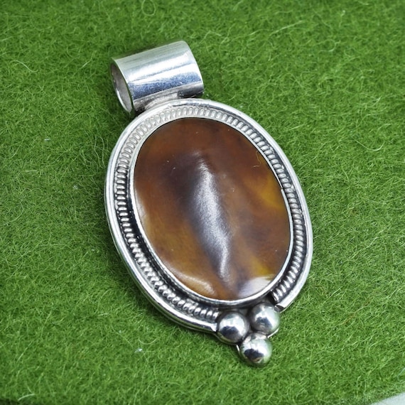 アクセサリー vintage mexico silver 925 pendant Vintage Mexico Sterling Silver 925 Handmade Pendant With Oval