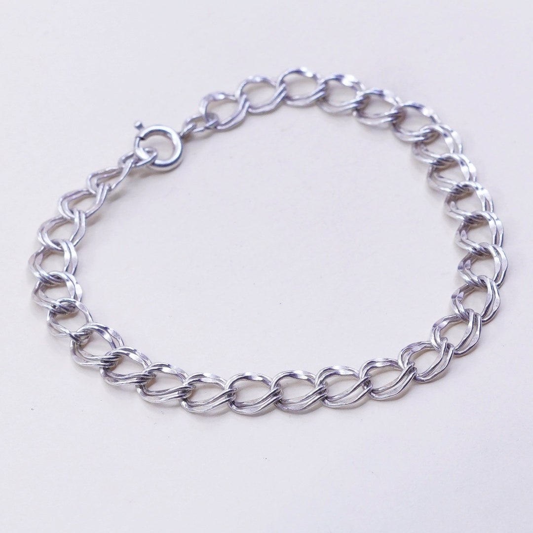 7”, 7mm, Vintage Prochain Sterling Silver Bracelet, 925 Double