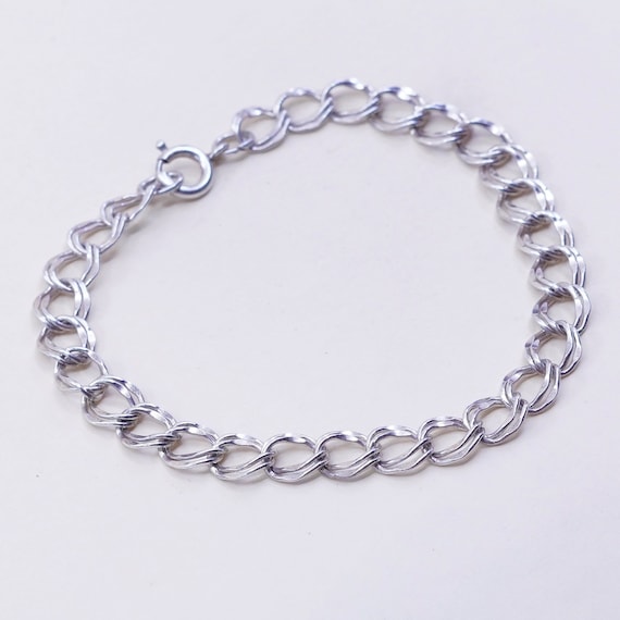 7”, 7mm, Vintage Prochain Sterling Silver Bracelet, 925 Double