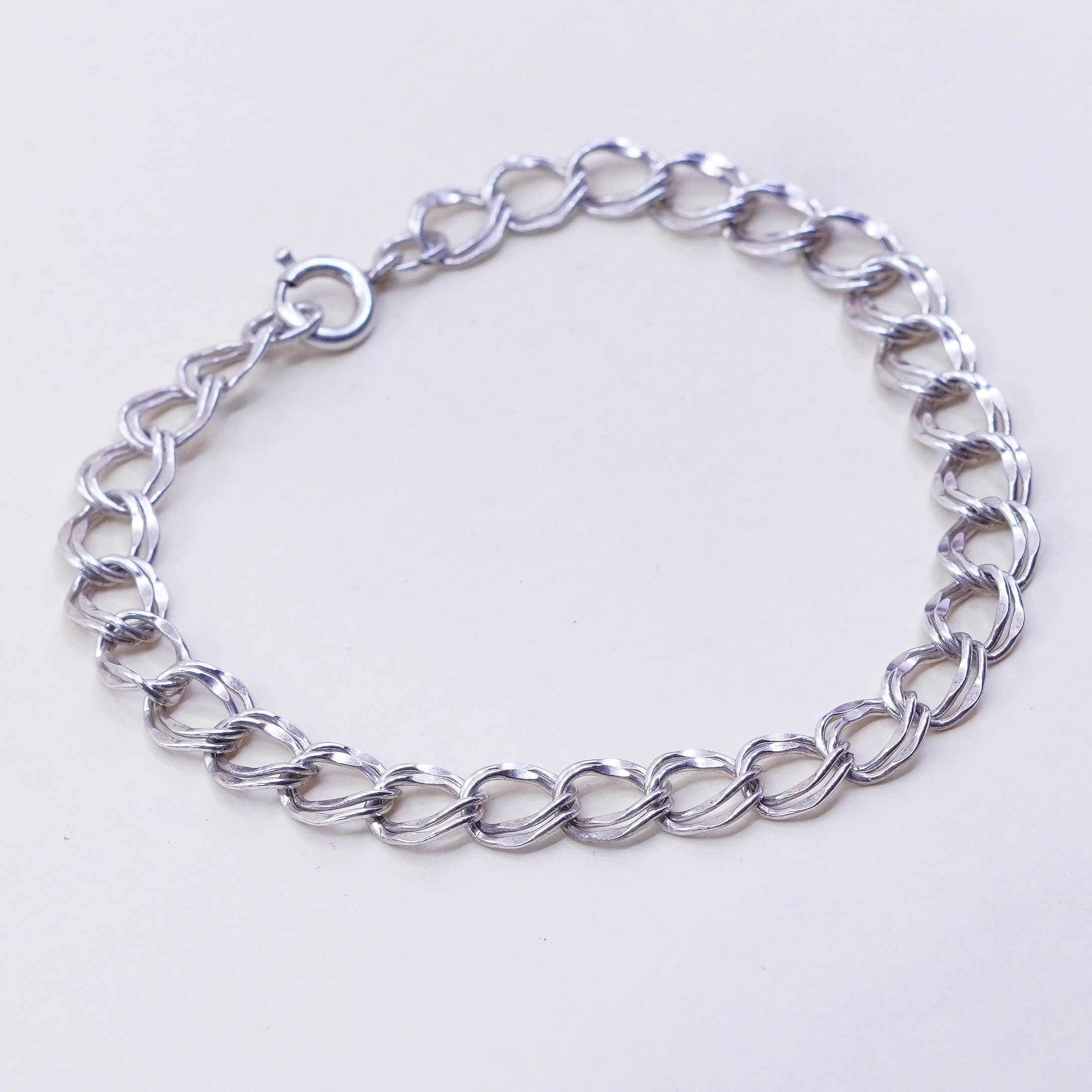 7”, 7mm, Vintage Prochain Sterling Silver Bracelet, 925 Double