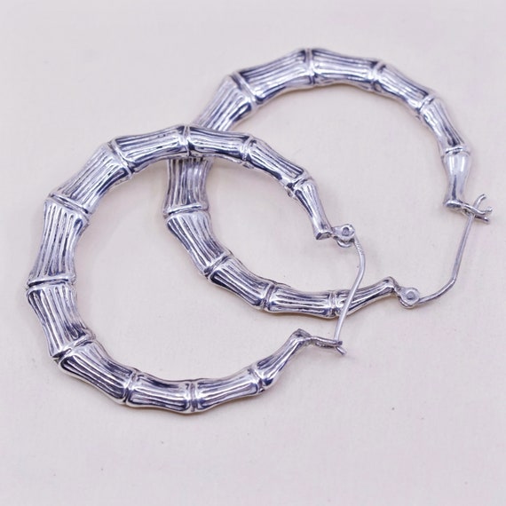 1.75“, Vintage sterling silver loop earrings, text