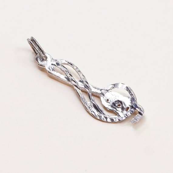 Vintage Sterling Silver Music Note Pendant, Handmade Melody Charm