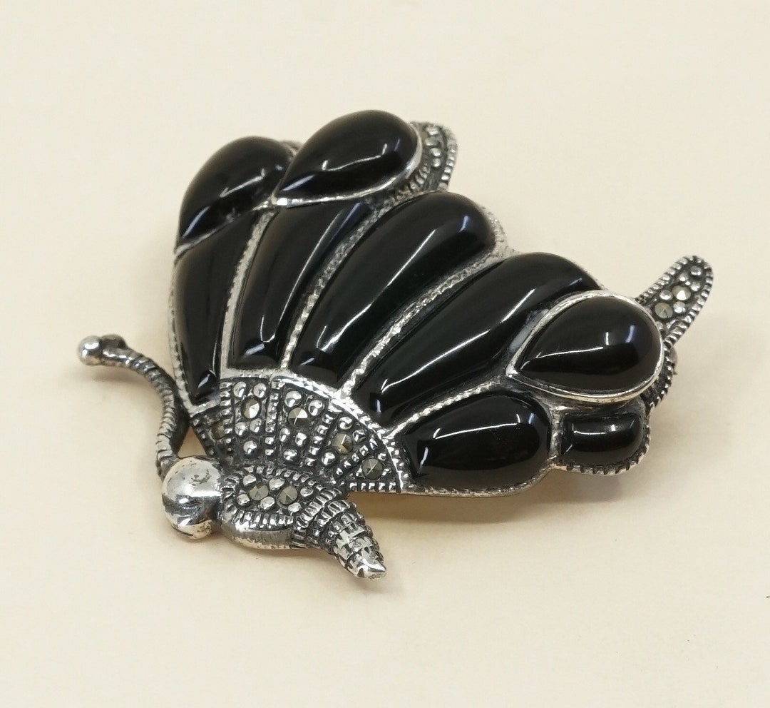 Vintage Sterling Silver Handmade Brooch, 925 Silver Butterfly Pin With ...