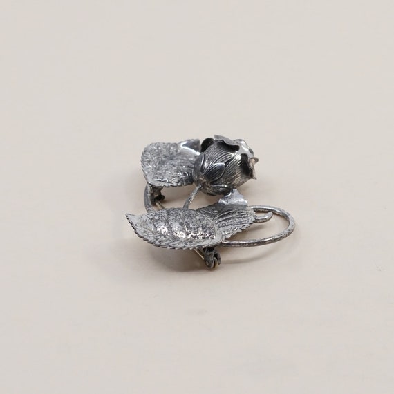 Vintage sterling silver handmade brooch, 925 silv… - image 3