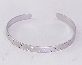 M.C. TSASIE Signed Sterling Silver 925 NA Navajo Stampwork Cuff
