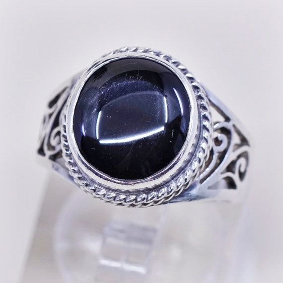 Buy Size 7, Vintage Sterling Silver Ring, Handmade Filigree 925 Ring With Black  Tiger Eye, Silver Tested Online in India - Etsy
