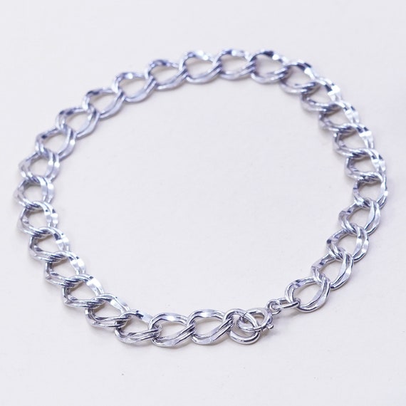 7”, 7mm, Vintage Prochain Sterling Silver Bracelet, 925 7”, 7mm, Vintage Prochain Sterling Silver Bracelet, 925