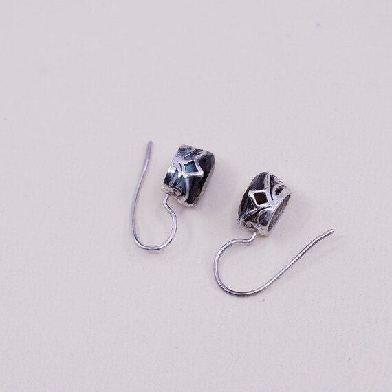 Vintage Sterling 925 silver handmade earrings wit… - image 4
