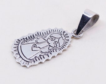 Vintage Sterling Silber Engel Anhänger, massiver 925 Silber Anhänger, silber geprüft