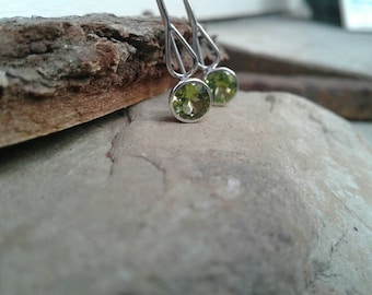 Clara peridot and sterling silver kidney wire earrings