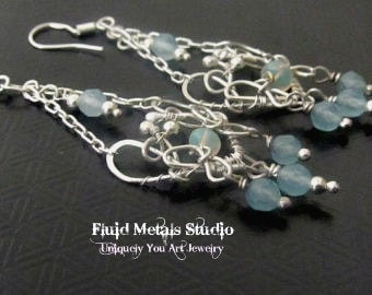 Blue Romance wire wrapped earring tutorial T0002