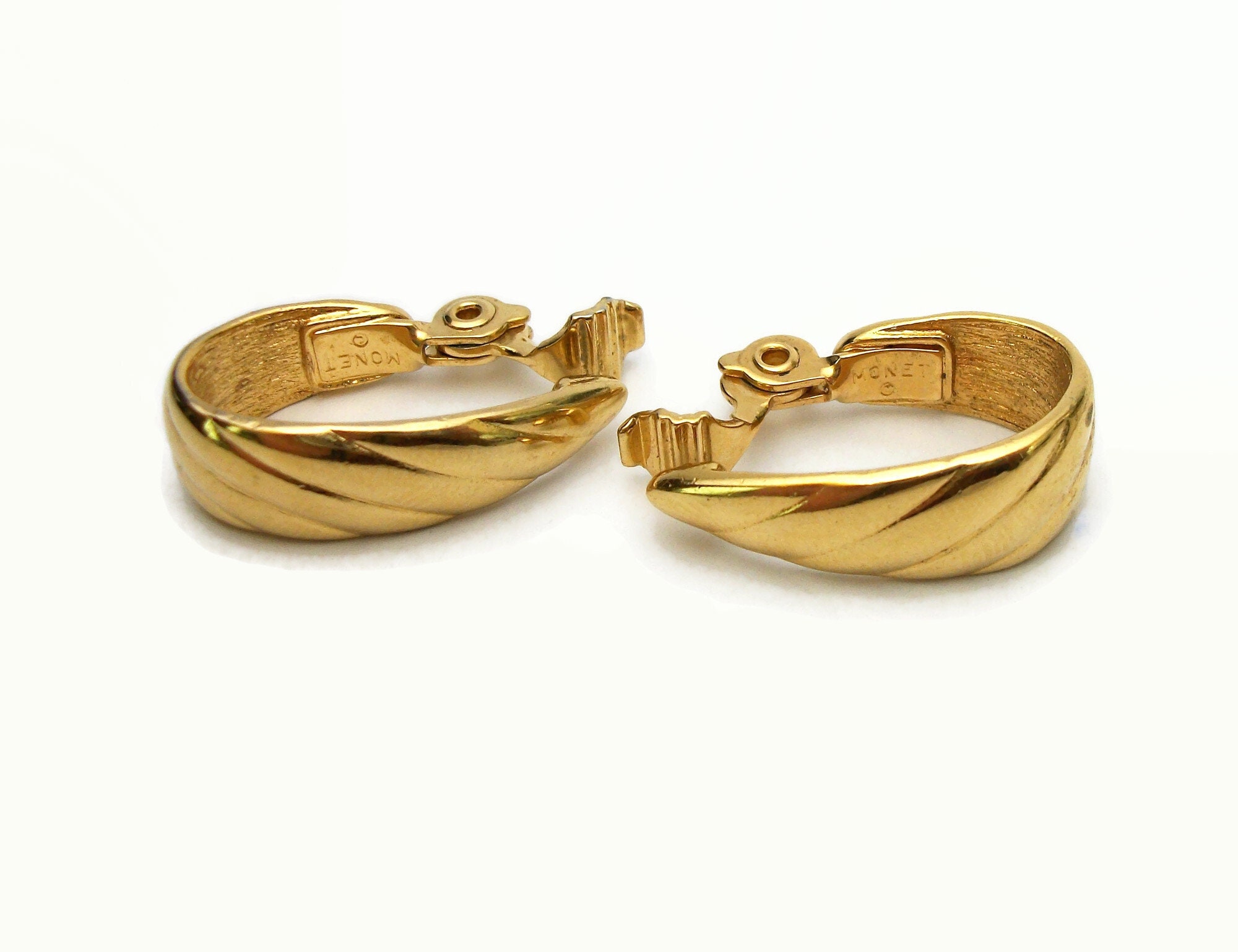 Monet gold hoop sale clip on earrings