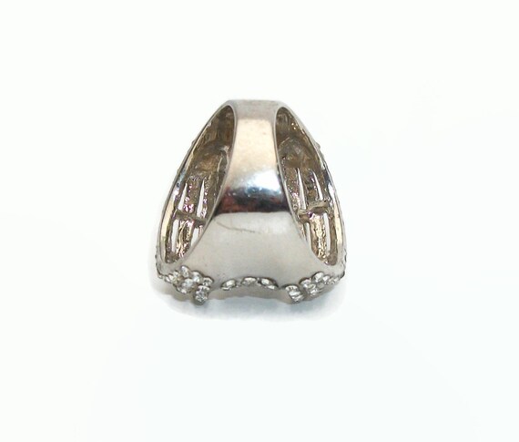 Vintage Silver Rhinestone Ring  U.S. size 9 Large… - image 6