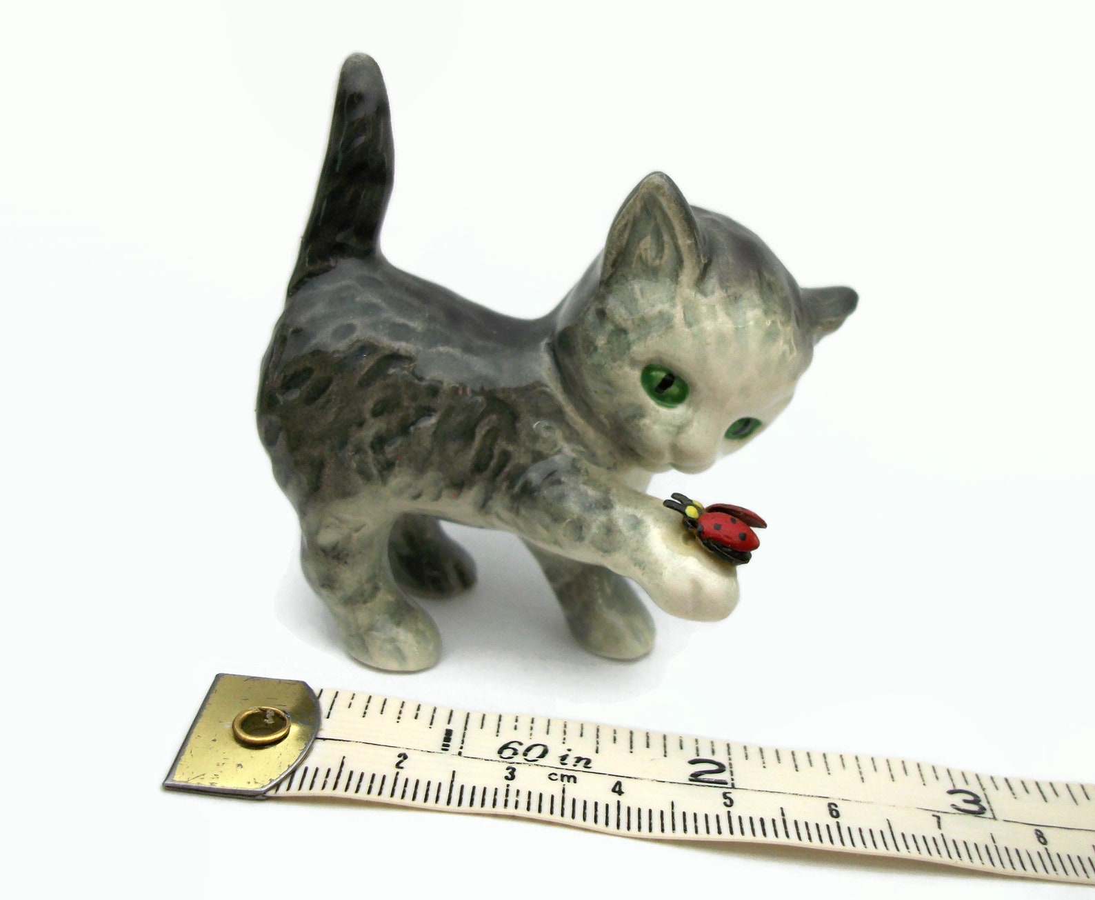 Vintage Goebel Cat Figurine Porcelain Kitten with Ladybug Made | Etsy