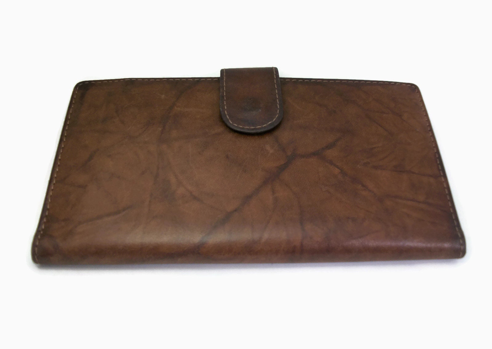 Vintage Guang Tong Genuine Leather Wallet Billfold Long Wallet 