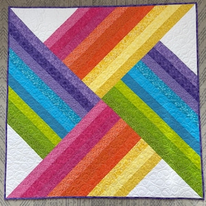 Easy Rainbow Pinwheel Quilt Kit for Babies – Pre-Cut Fabrics + Step-by-Step Pattern, Perfect Sewing Project