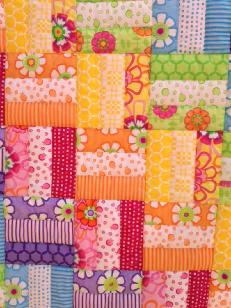 Bright Colors Baby Quilt Etsy