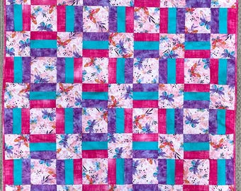Pre-Cut Baby Quilt Kit - Butterfly Baby Quilt - with pattern and fabric - includes Pattern, Directions, Pre cut Fabric, easy sewing kit