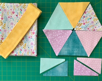 Triangle Baby Pre-Cut Quilt Kit with pattern and fabric - includes Pattern, Directions, Pre cut Fabric, easy sewing kit