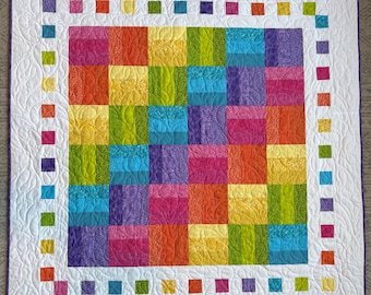 Bright Colors Baby Pre-Cut Quilt Kit with pattern and fabric - includes Pattern, Directions, Pre cut Fabric, easy sewing kit