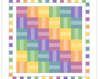 Bright Colors Baby Pre-Cut Quilt Kit with pattern and fabric - includes Pattern, Directions, Pre cut Fabric, easy sewing kit