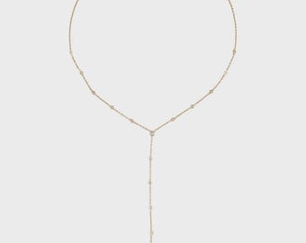Jacquie Aiche 14K Diamond Lavalier Necklace