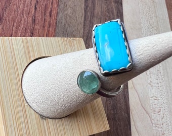 Turquoise, turquoise ring, Sterling Silver Ring, Green Kyanite, Kyanite ring, kyanite