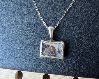 Dedritic Agate, agate pendant necklace, sterling silver necklace