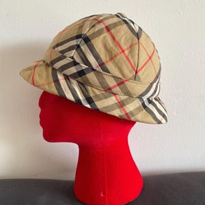 Vintage Burberry Hat 1970s/80s | Nova Check Bucket | Deer Stalker Sherlock Holmes Style | Made In England | Size Small XS