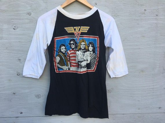 80s Vintage Van Halen Raglan T Shirt - Van Halen R