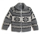 Verkauf - alte indianische Cowichan Pullover - Cowichan Pullover - Cowichan Jacke - Größe Small - wolle Jacke - stricken Wolle Pullover Jacke