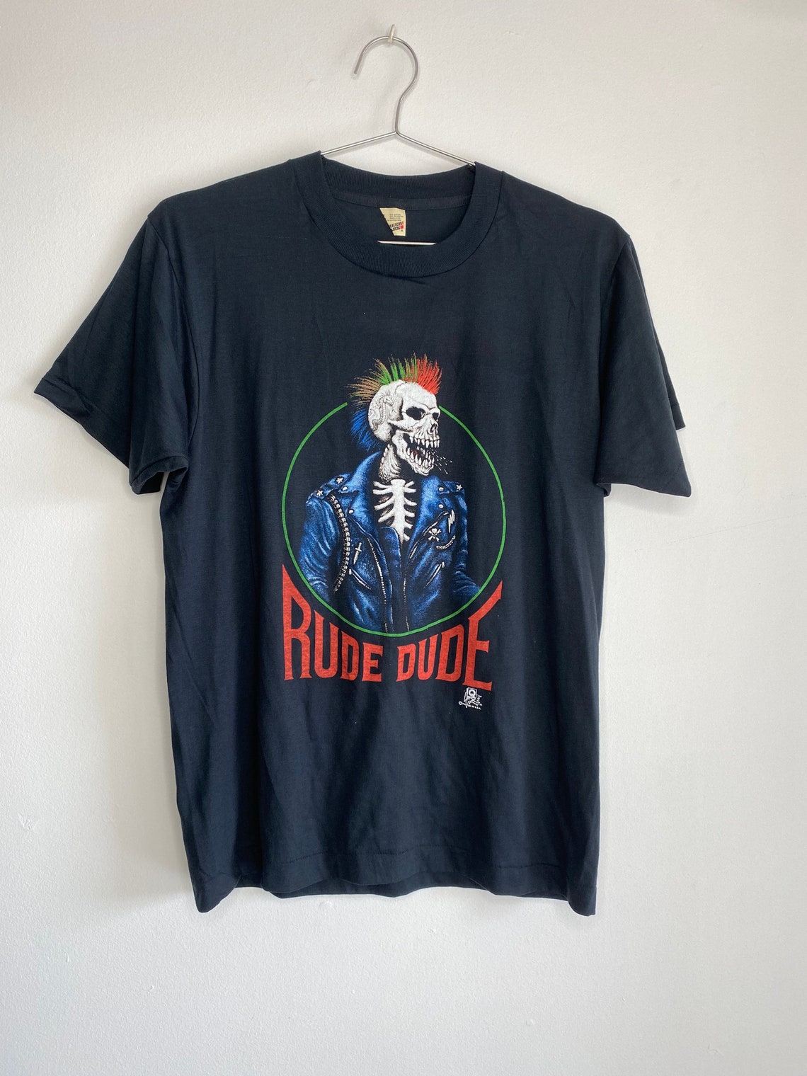 Vintage 80s Rude Dude T Shirt Punk Metal Tee ScreenStars | Etsy