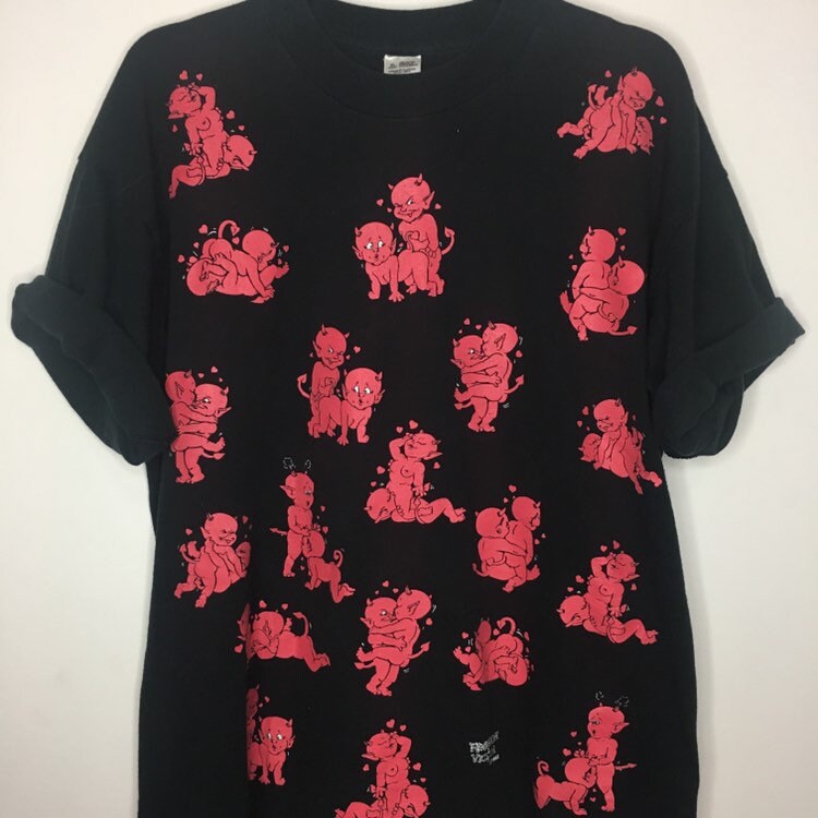 RESERVED Vintage 90s Fashion Victim Lil Devils Sex Positions T