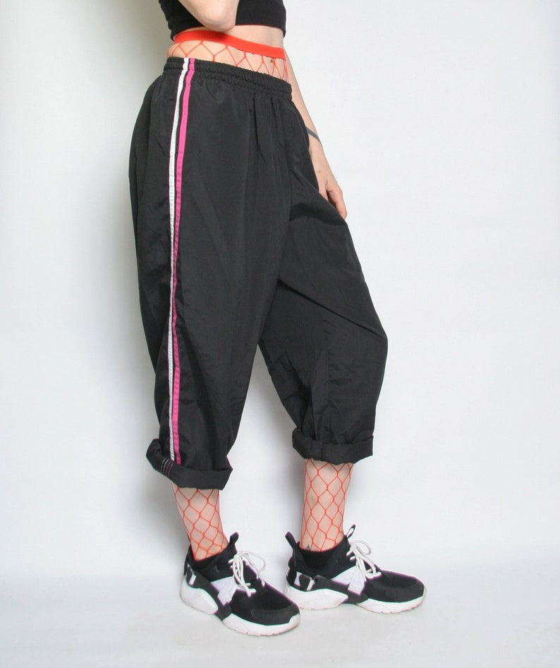 black baggy tracksuit bottoms