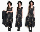 Black Sun Goddess Wrap Around Dress - Black Oversized Dress - Beach Dress - Celestial Dress - Sleeveless - Goth Grunge Boho - Festival Maxi