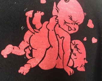 RESERVED Vintage 90s Fashion Victim Lil Devils Sex Positions T