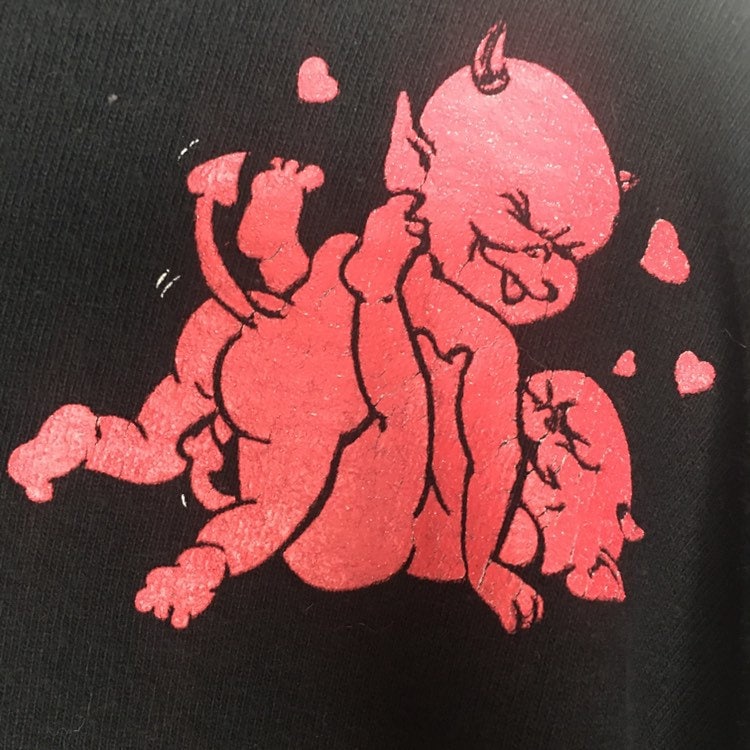 90s Fashion Victim satan devil tee USA製 RESERVED Vintage 90s Fashion Victim Lil Devils Sex Positions T