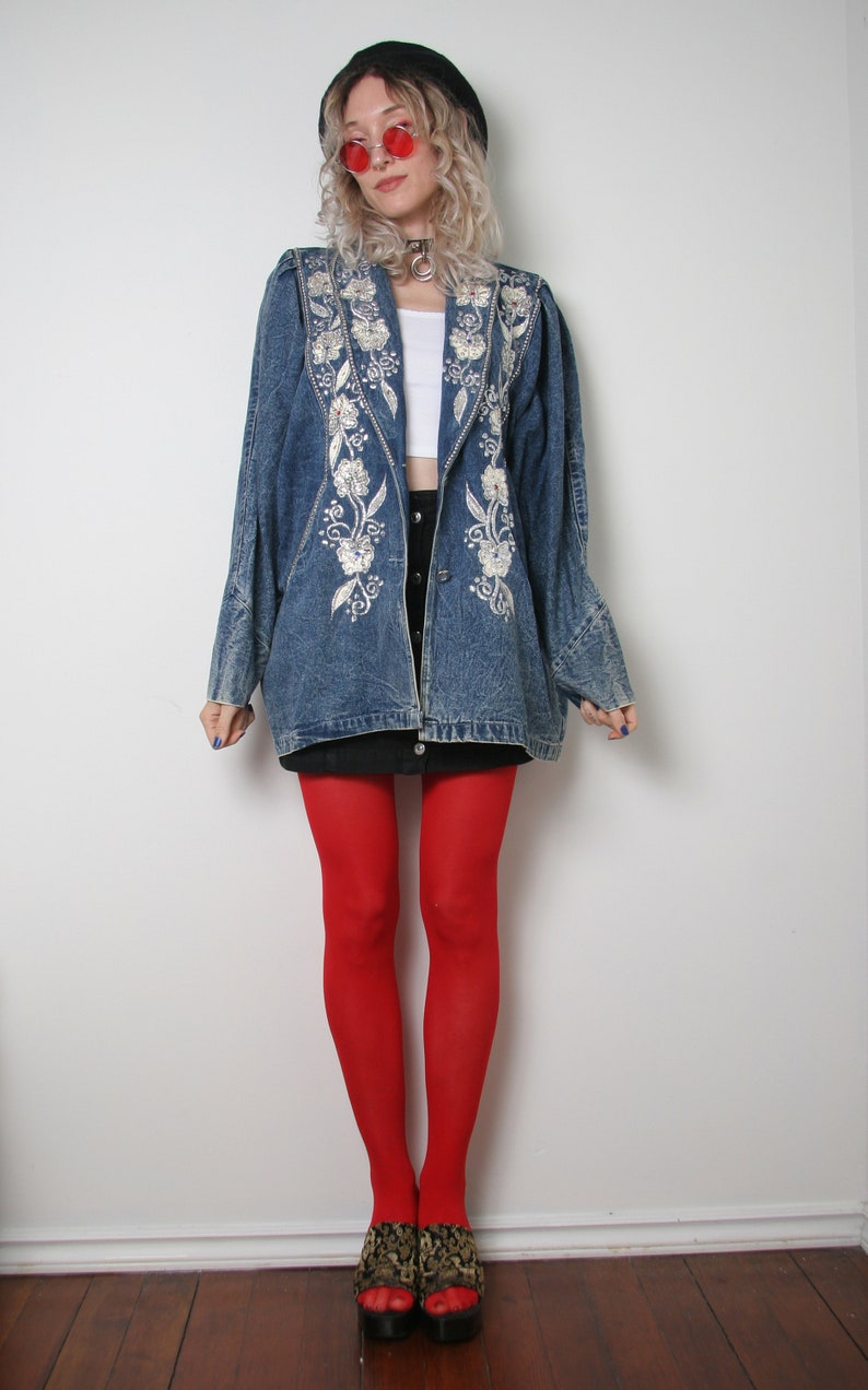 80's bedazzled jean jacket