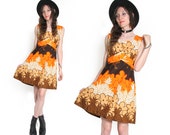 60er Jahre tropische Tiki Kleid - Sommer - 60er Jahre Kleid - ärmellos - oberhalb des Knies - Hippie-Mod Kleid - Blumenkind - 60er Jahre Mod psychedelisch