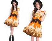 60s Tropical Tiki Dress - Summer Dress - 60s Dress - Sleeveless - Above The Knee - Hippie  Mod Dress - Flower Child - 60s Mod Psychedelic